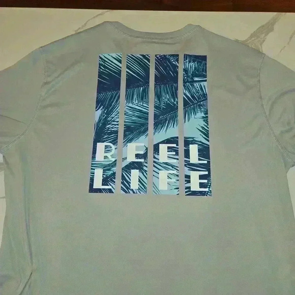 Reel Life Mens LS Poly Fishing Sun Defender UV 50 Long Sleeve Gray Size XXL - Picture 4 of 11